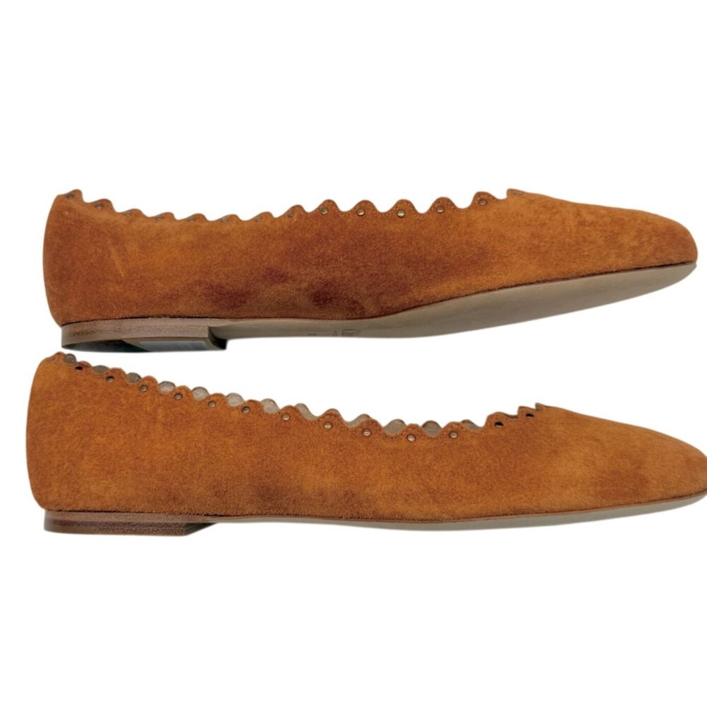 Chloé Lauren Tan embellished suede ballet flats NWT - Size 38/ 7.5 - Picture 4 of 6